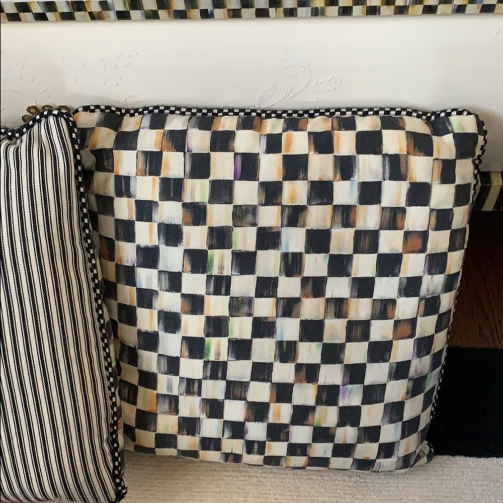 Mackenzie childs pillow courtly check- like new